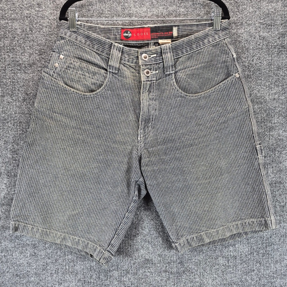 Levi's‎ SilverTab Carpenter Shorts Hickory Stripe 32 Blue Mens